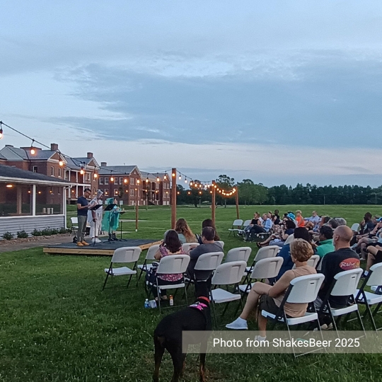 Attendees enjoying ShakesBeer in the park 2025